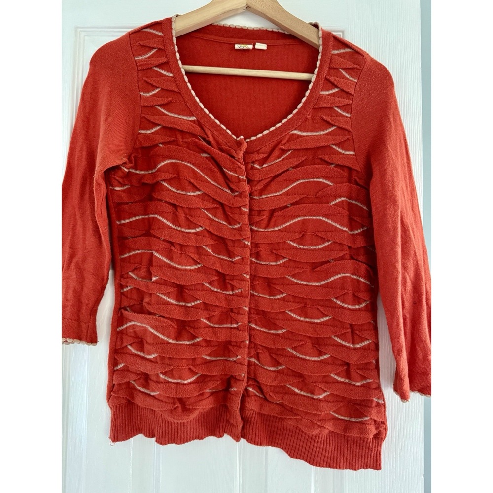 Anthropologie Yellow Bird Winter Waves Cardigan Sz S Elevated Basic Librarian